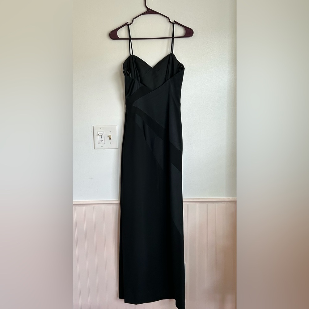 90s Black Maxi Dress Spaghetti Straps Size 4 Vintage Party Special Occasion - Picture 3 of 7